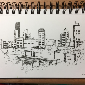 Seattle Skyline Sketch